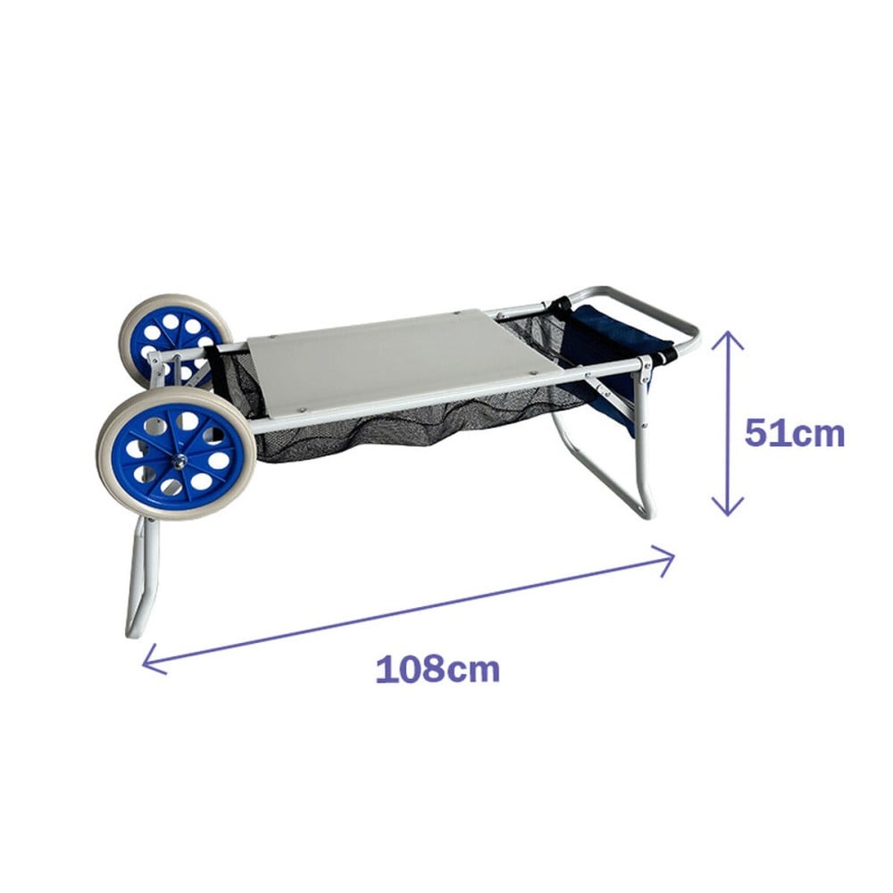 Marbueno Wagen tragstühle Stahl konvertierbar Tisch Camping und Strand 108X51X51 cm 10362