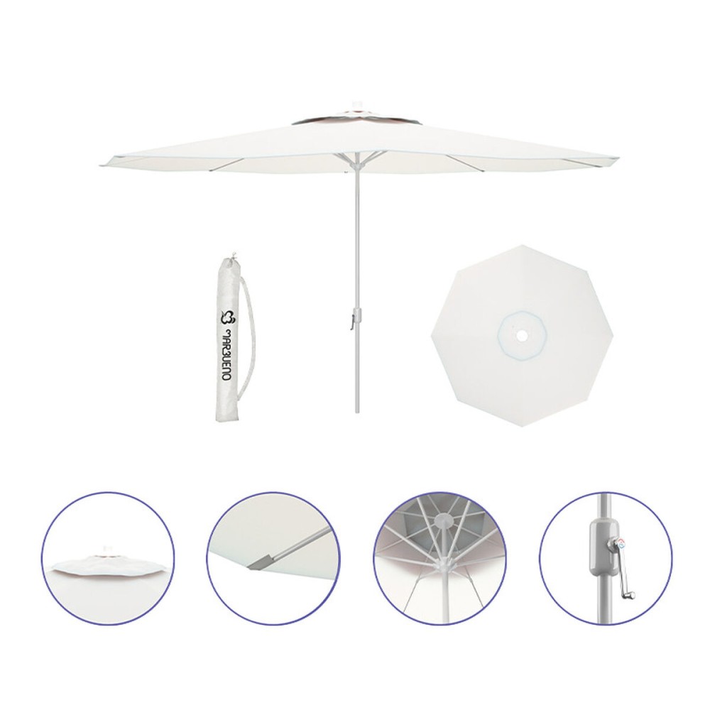 Sunshade Marbueno White Polyester Steel Ø 270 cm