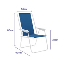 Marbueno Klappstuhl Stahl Sortiert Strand und Pool 59X51X83 cm 10170