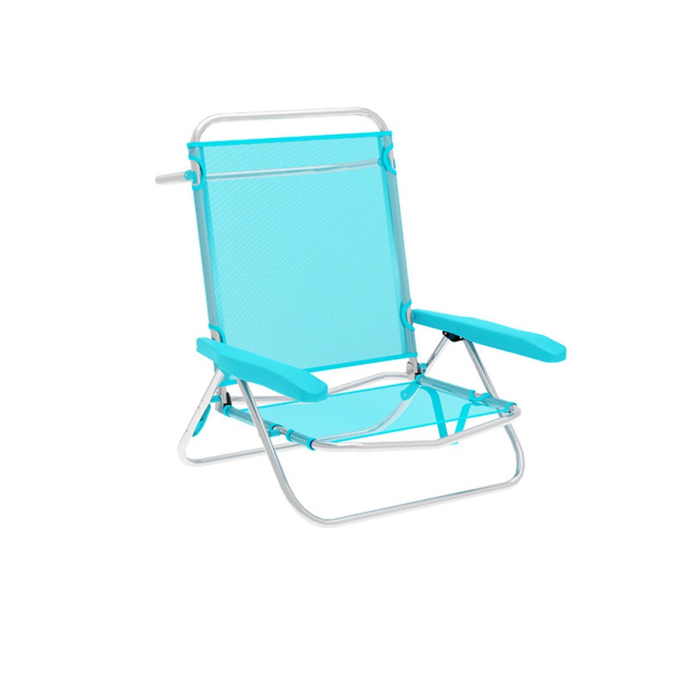 Marbueno Chaise Pliante 5 Positions Aluminium Aigue-Marine Plage et Piscine 63x76x78 cm 10309