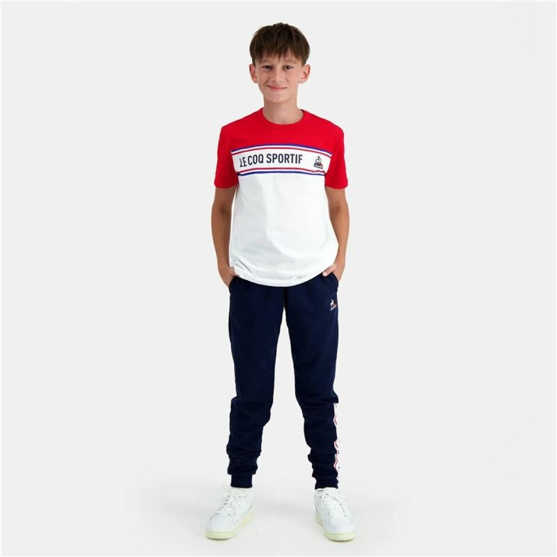 Jungen Kurzarm-T-Shirt Le coq sportif  N°2 Tricolore Weiß