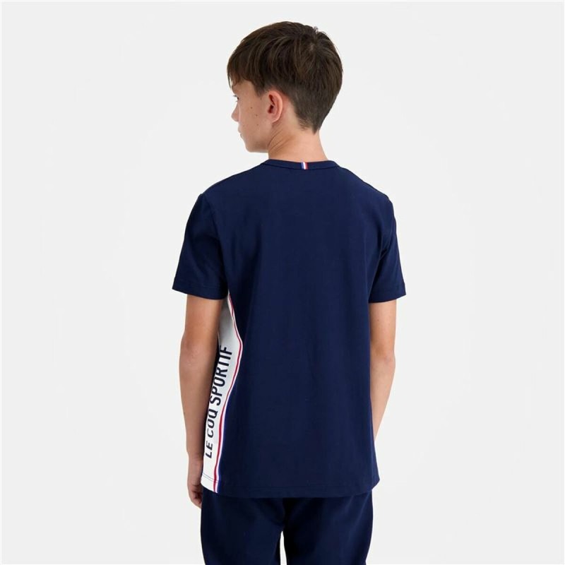 T-shirt à manches courtes enfant Le coq sportif N°1 Tricolore Bleu