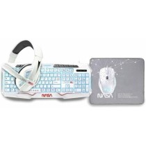 clavier et souris NASA Andromeda Blanc Gris