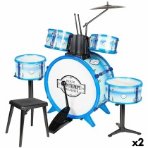 Batterie musicale Bontempi Bleu Plastique 85 x 68 x 65 cm (9 Pièces) (2 Unités)