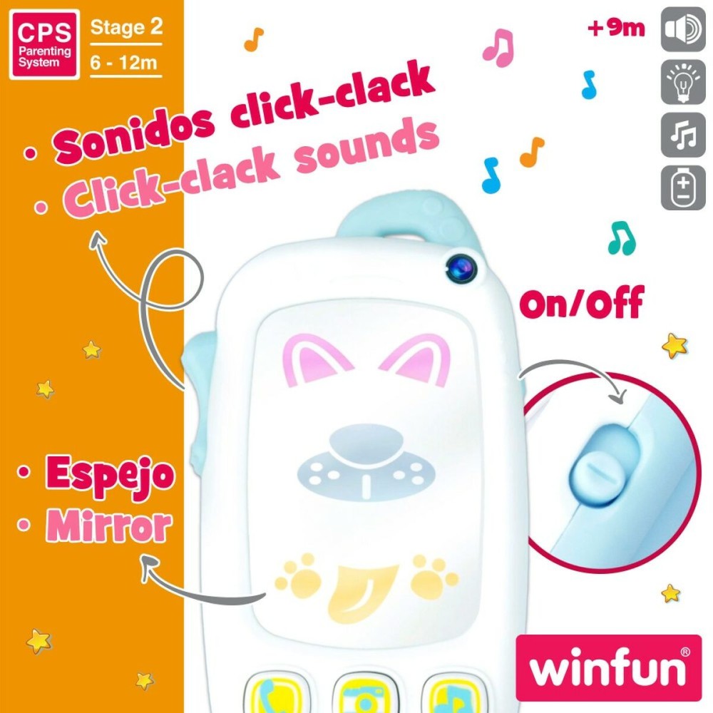 Toy telephone Winfun White 9 x 15,5 x 3,8 cm (6 Units)