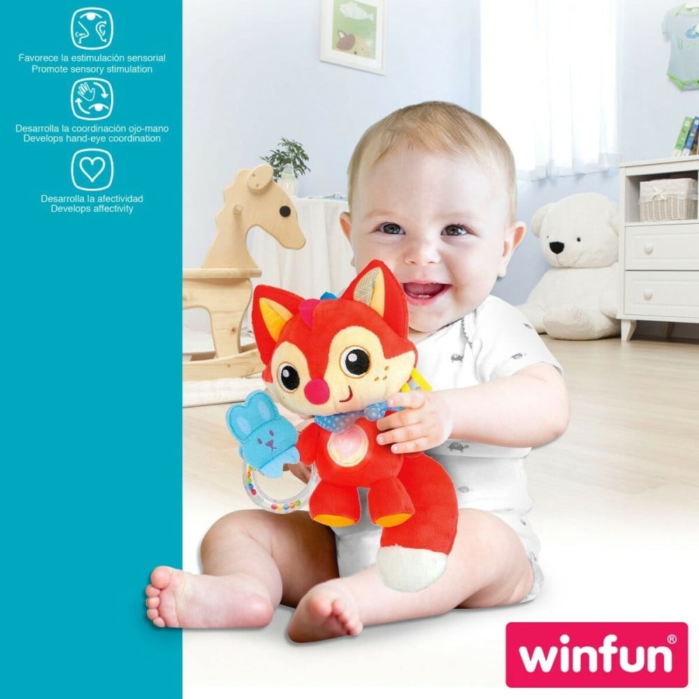 Rattle Cuddly Toy Winfun Fox 13,5 x 26,5 x 7,5 cm (6 Units)