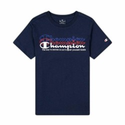 Children’s Short Sleeve T-Shirt Champion Crewneck  Blue