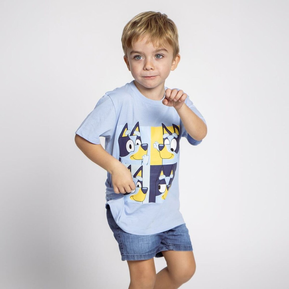 Child's Short Sleeve T-Shirt Bluey Light Blue