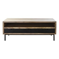 Tischdekoration DKD Home Decor Schwarz Hellbraun Metall Mango-Holz 120 x 60 x 45 cm