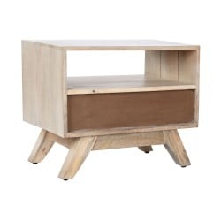 Nachttisch DKD Home Decor Weiß natürlich Mango-Holz 55 x 35 x 45 cm