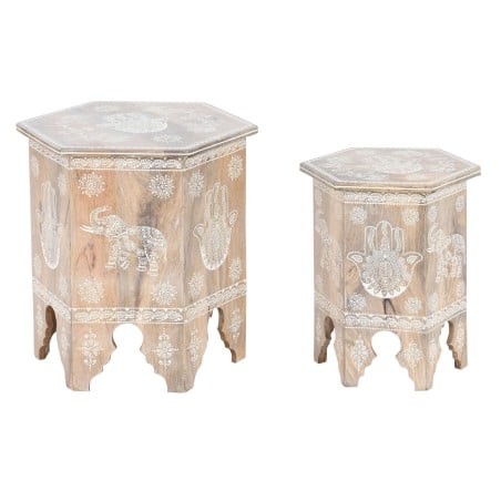 Set of 2 tables DKD Home Decor Natural 48 x 41,5 x 49 cm