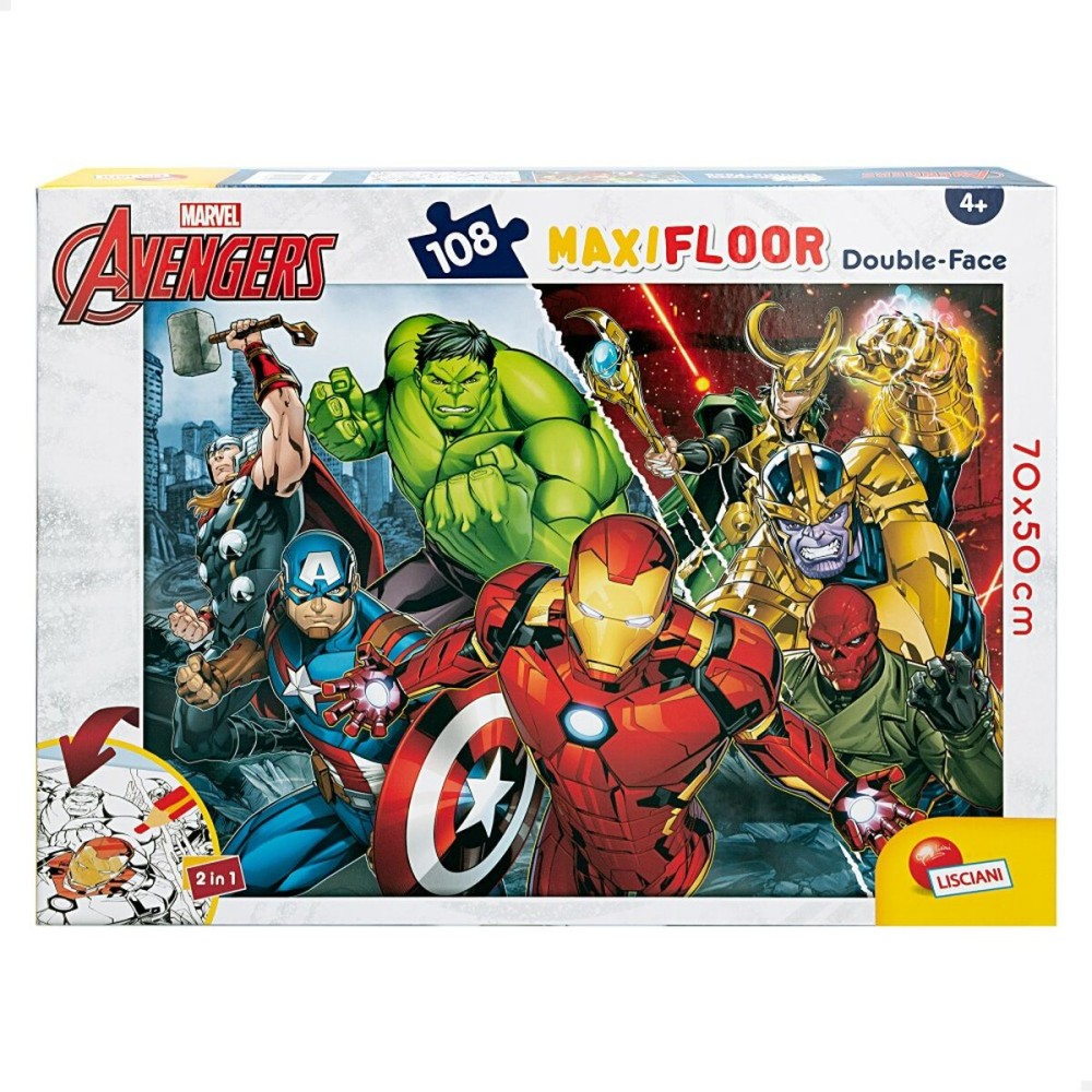 Puzzle Enfant The Avengers Double face 108 Pièces 70 x 1,5 x 50 cm (6 Unités)