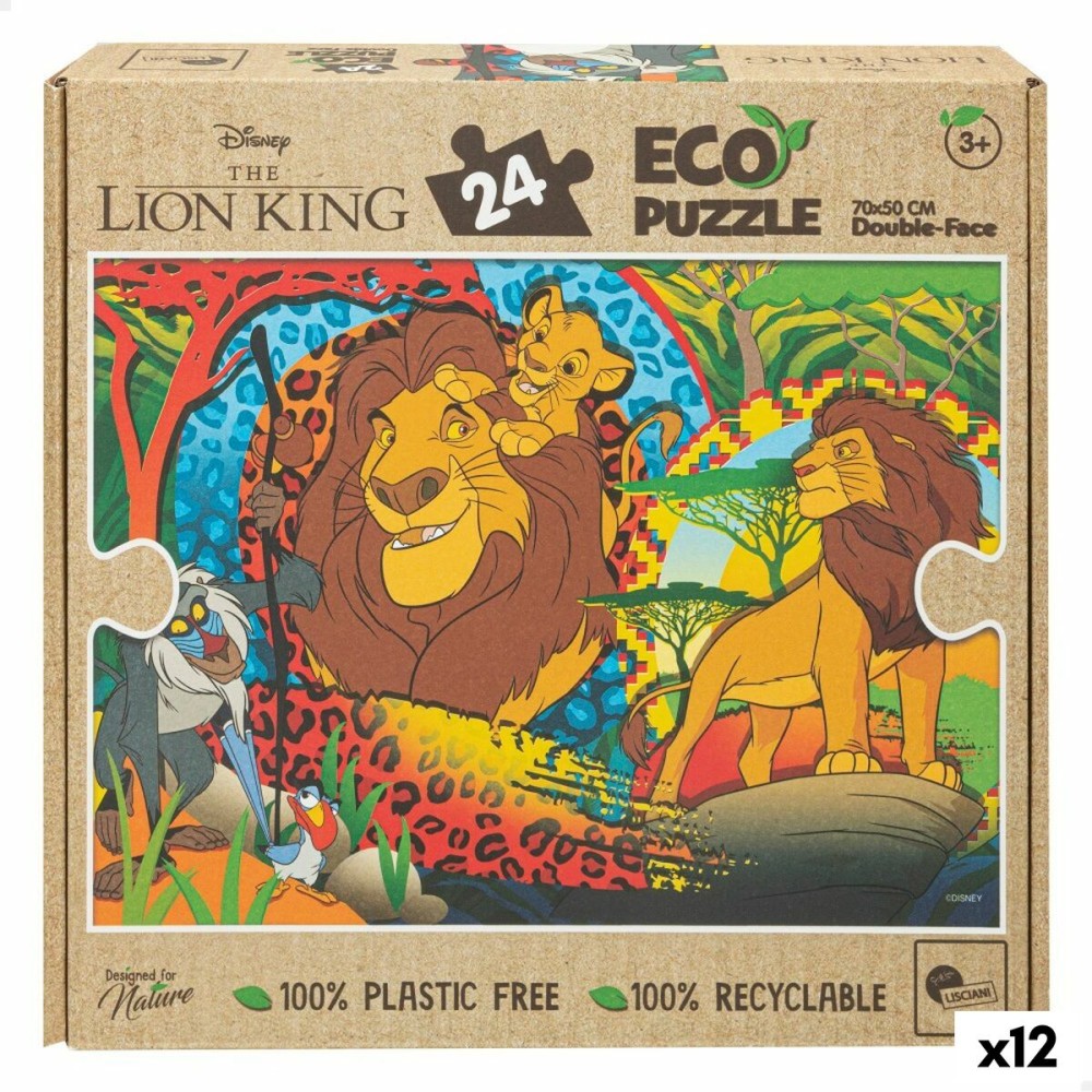 Child's Puzzle The Lion King Double-sided 24 Pieces 70 x 1,5 x 50 cm (12 Units)