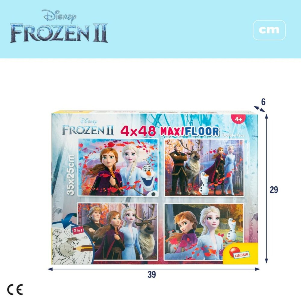 Kinderpuzzle Frozen Beidseitig 4 in 1 48 Stücke 35 x 1,5 x 25 cm (6 Stück)