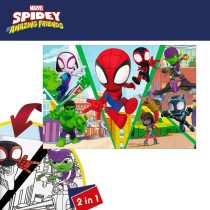 Kinderpuzzle Spidey Beidseitig 50 x 35 cm 24 Stücke (12 Stück)