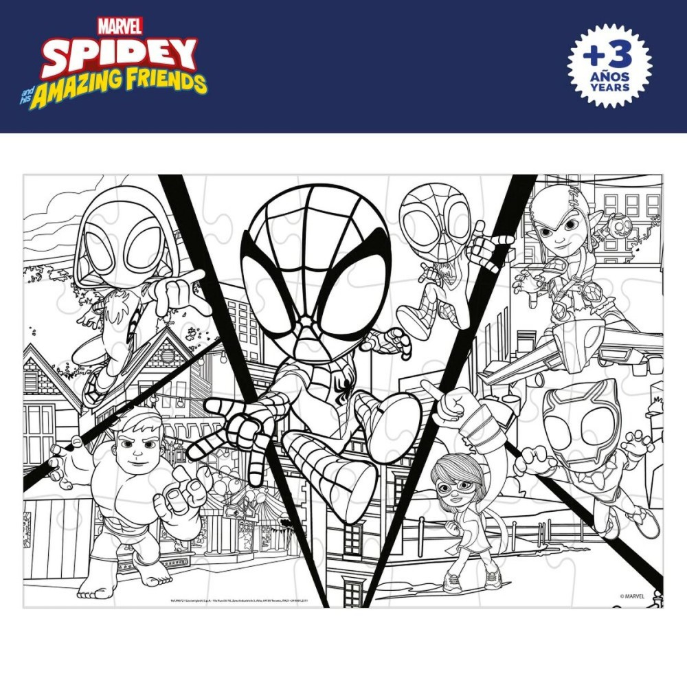 Puzzle Enfant Spidey Double face 50 x 35 cm 24 Pièces (12 Unités)