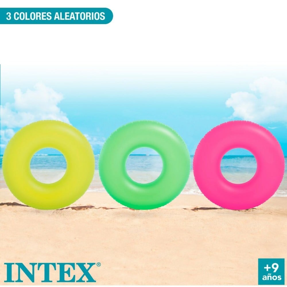 Bouée Gonflable Donut Intex Neon 91 x 91 cm (24 Unités)