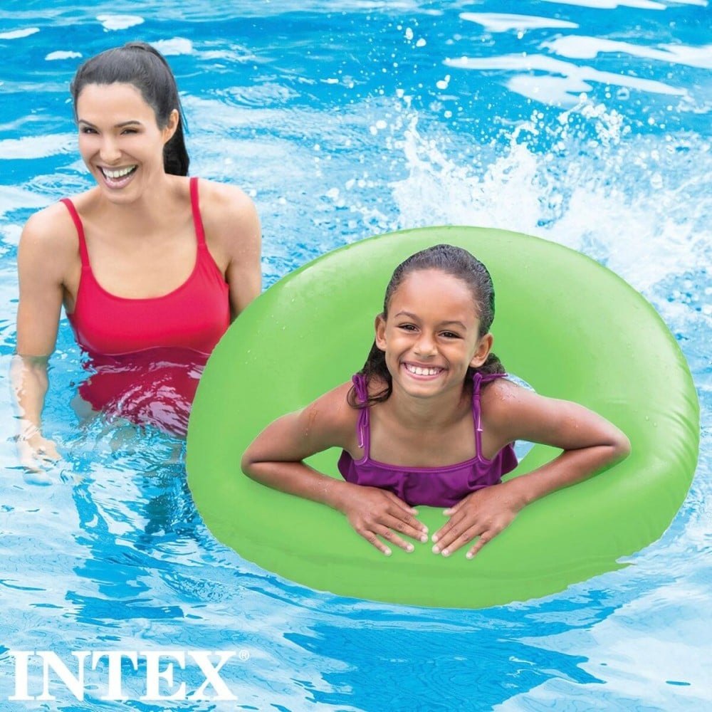 Inflatable Floating Doughnut Intex Neon 91 x 91 cm (24 Units)