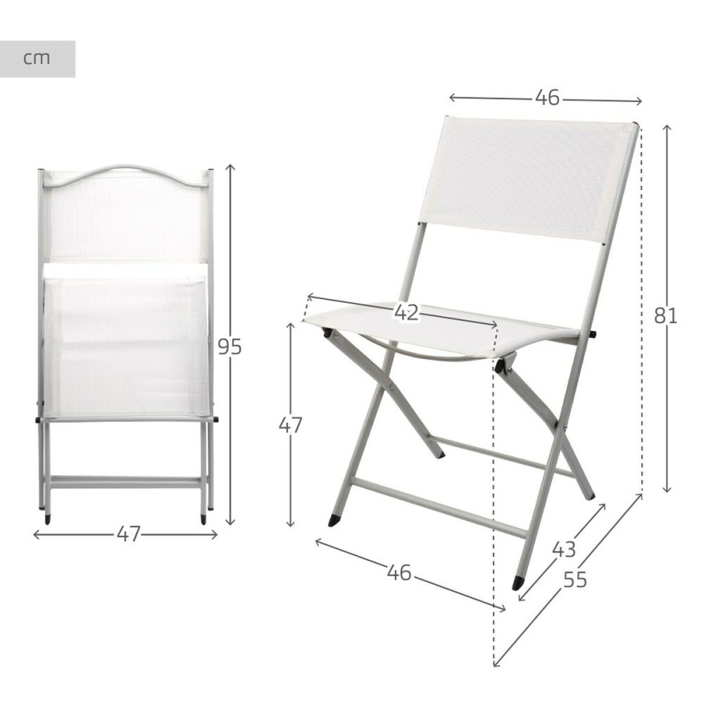 Folding Chair Aktive White 46 x 81 x 55 cm (4 Units)