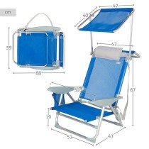 Strandstuhl Aktive Blau 47 x 67 x 43 cm (2 Stück)