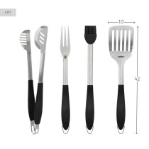 Barbecue Utensils Set Aktive 4 Pieces Barbecue Stainless steel 10 x 42 x 4 cm (4 Units)