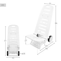 Strandstuhl Aktive Weiß Räder 40 x 84 x 44 cm (2 Stück)