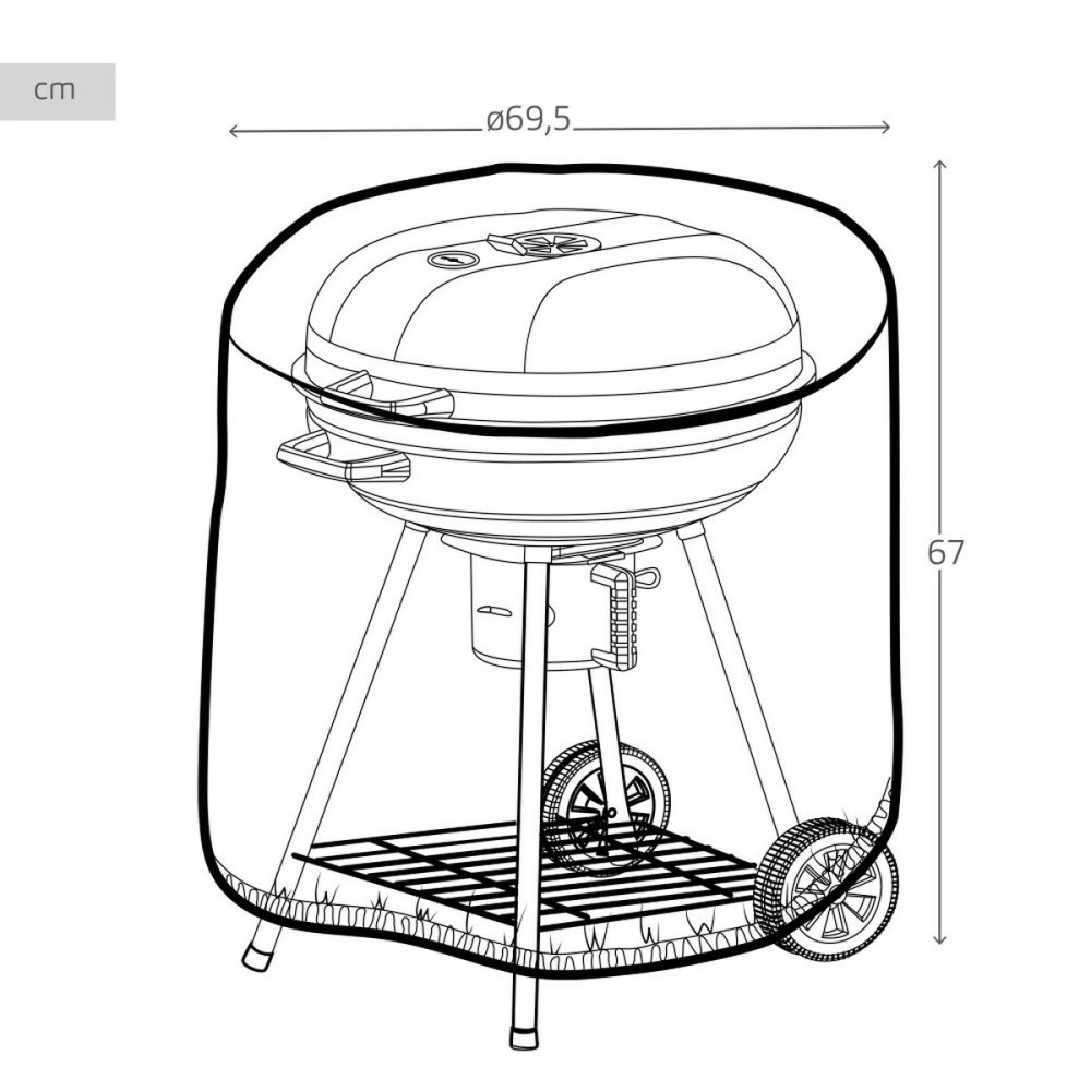 Housse de protection pour barbecue Aktive Noir 6 Unités 69,5 x 67 x 69,5 cm