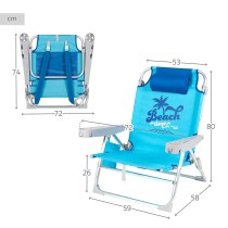 Strandstuhl Aktive Biegsam Blau 53 x 80 x 58 cm (2 Stück)