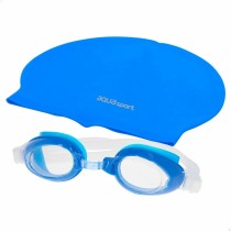 Bademütze und Schwimmbrille AquaSport Blau Für Kinder Kunststoff (12 Stück)