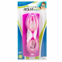 Bonnet et lunettes de bain AquaSport Bleu Enfant Plastique (12 Unités)