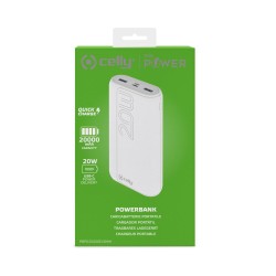 Power Bank Celly 20000 mAh Blanc