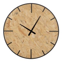 Wall Clock Black Natural PVC Iron MDF Wood 80 x 4,5 x 80 cm