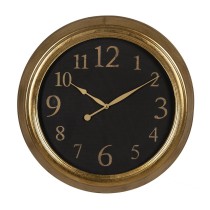 Wanduhr Schwarz Gold PVC Kristall Eisen Holz MDF 47 x 5,5 x 47 cm