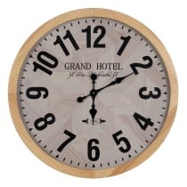 Wanduhr Weiß natürlich Holz Kristall 76 x 76 x 6 cm