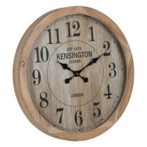 Horloge Murale Naturel Bois Verre 60 x 60 x 6,5 cm