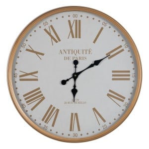 Horloge Murale Blanc Naturel Fer 60 x 60 x 6 cm