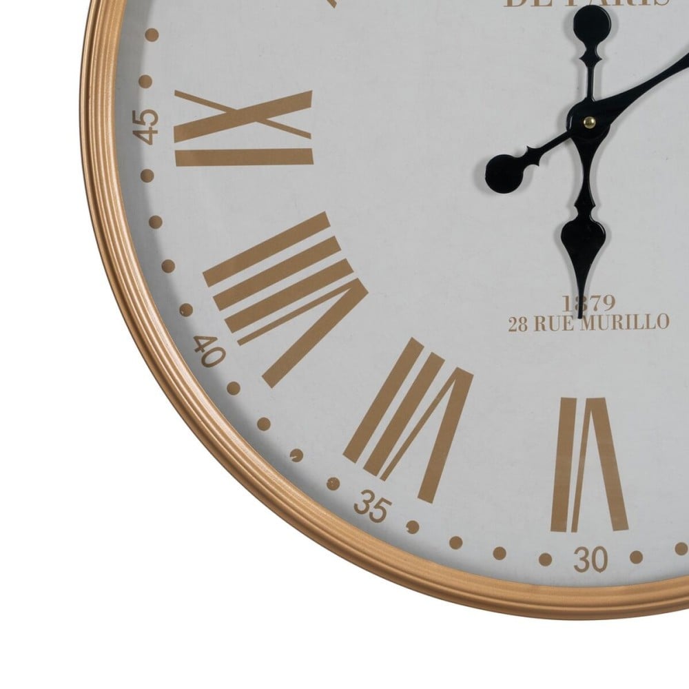 Wall Clock White Natural Iron 60 x 60 x 6 cm