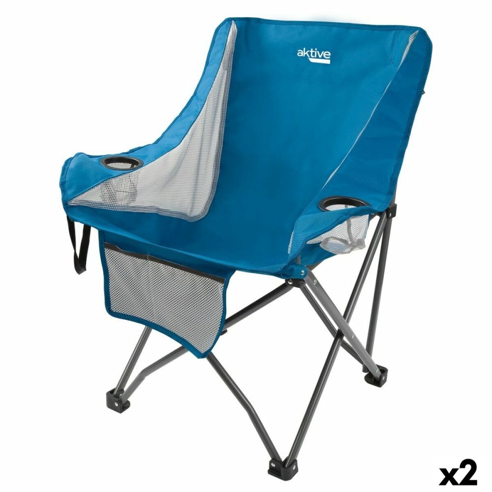 Camping Klappstuhl Aktive Blau 48 x 86 x 50 cm (2 Stück)