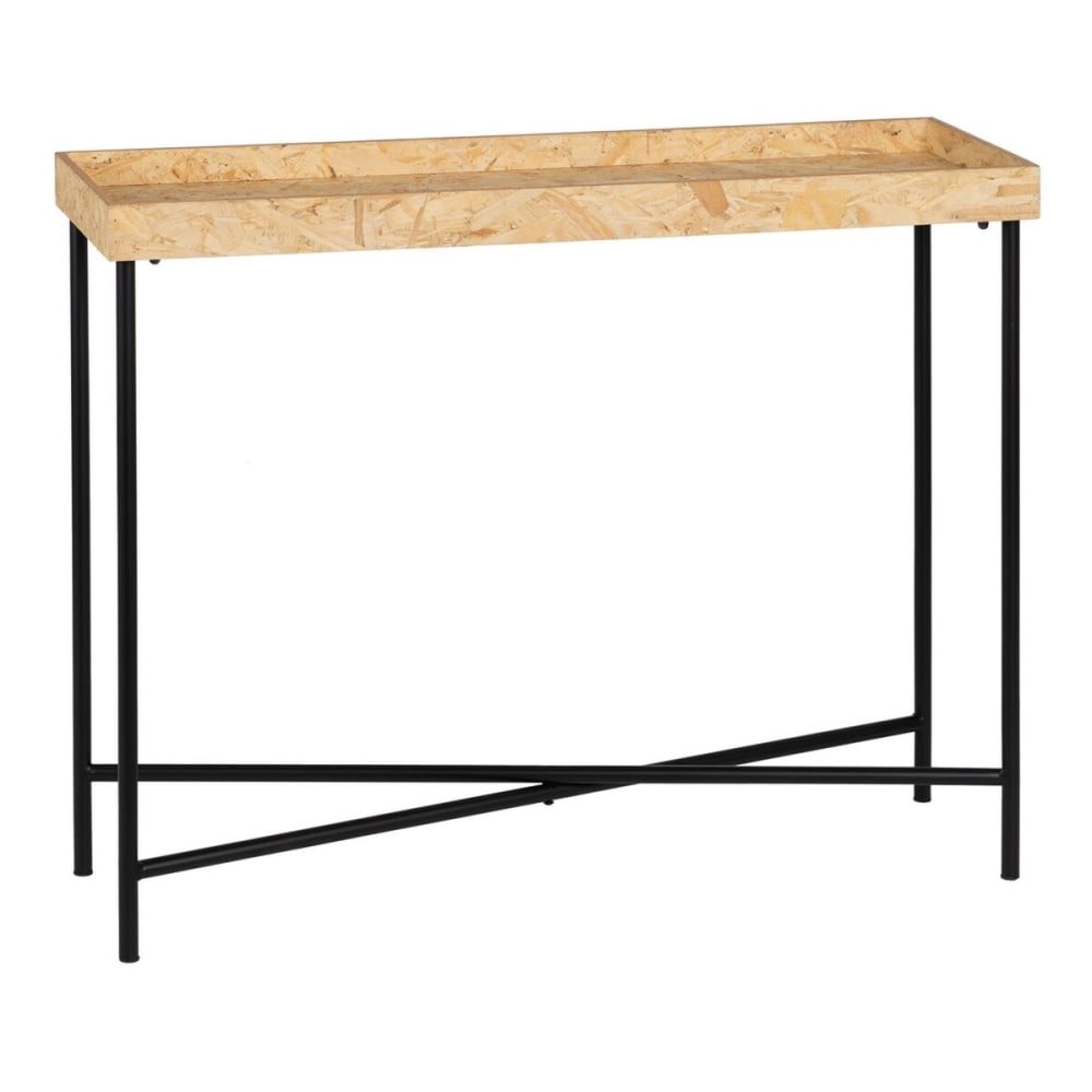 Console Noir Naturel Bois Fer Bois MDF 98 x 32 x 80,5 cm