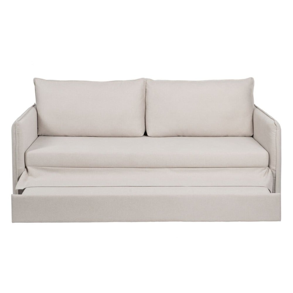 Sofa Beige Polyester Linen 210 x 93 x 95 cm