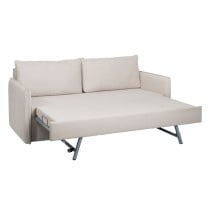 Sofa Beige Polyester Linen 210 x 93 x 95 cm