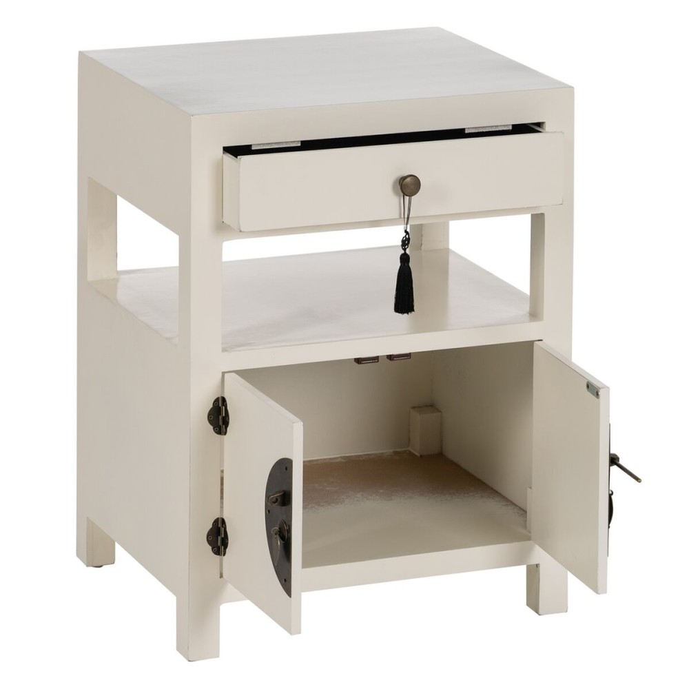 Nightstand ORIENTE White MDF Wood 50 x 40 x 66 cm