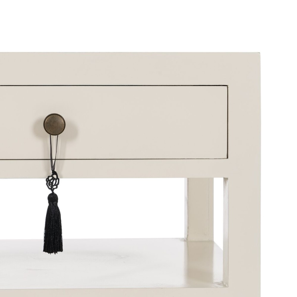 Table de Nuit ORIENTE Blanc Bois MDF 50 x 40 x 66 cm