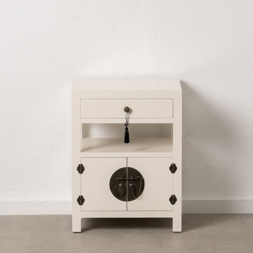 Nightstand ORIENTE White MDF Wood 50 x 40 x 66 cm