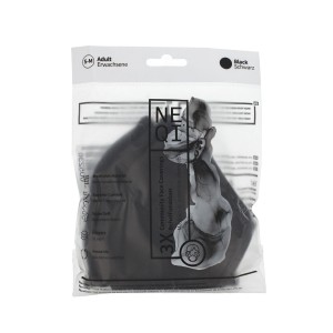 Masque en tissu réutilisable Neqi Schutzmasken Noir M 3 Unités