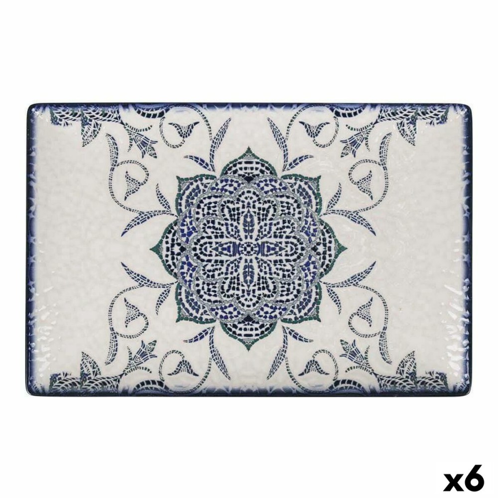 Plat à Gratin La Mediterránea Rosetta Porcelaine Rectangulaire 30 x 20 x 2,5 cm (6 Unités)