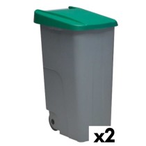 Poubelle à Roulettes Denox 85 L Vert 58 x 41 x 76 cm