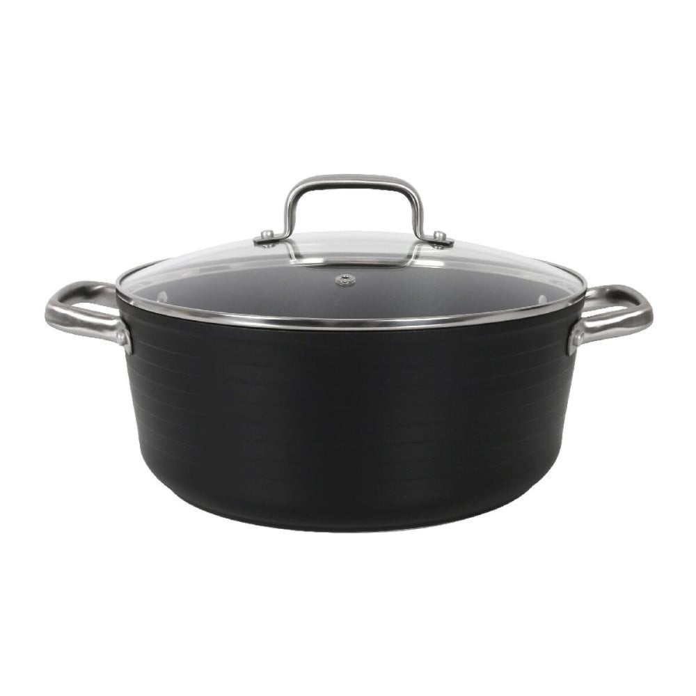 Casserole avec Couvercle en Verre Quttin Spiral Ø 28 cm Aluminium forgé (2 Unités)