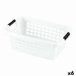 Panier à linge Avec des poignées Blanc 50 L (6 Unités)