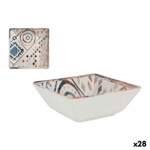 Bol pour Apéritifs La Mediterránea Grecia Bleu Marron Porcelaine 13 x 13 x 5 cm (28 Unités)
